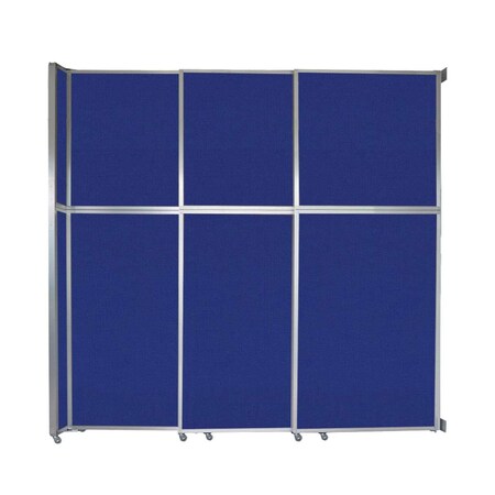 Versare Operable Wall Sliding Room Divider 9'9" x 10'3/4" Royal Blue Fabric 1072305-1